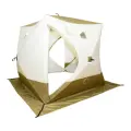 Палатка КУБ 2 Premium Long (трехслойная), оливковый-белый, Следопыт