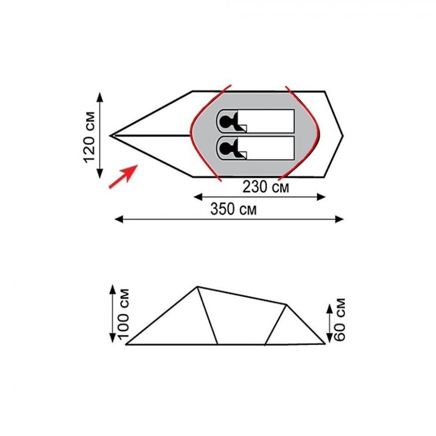 Палатка Tramp Bike 2-местная v2, зеленый