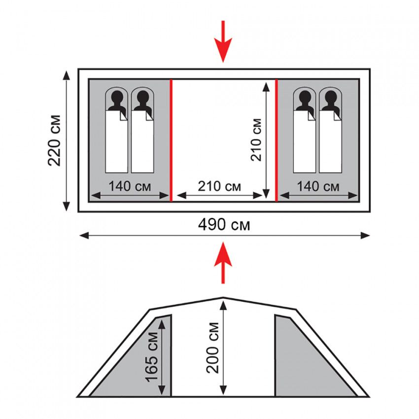 Палатка Hurone 4 v2, Totem