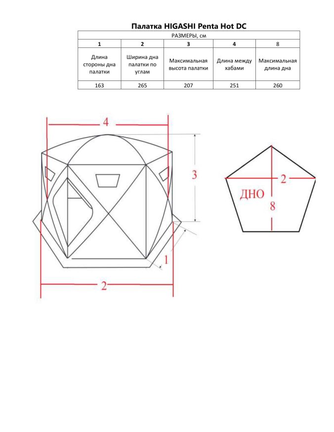 Палатка зимняя Higashi Winter Camo Penta Hot (трехслойная, два слоя утеплителя, пятистенная)