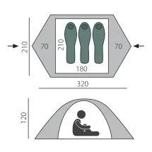 Палатка Btrace Malm 3, зеленый/бежевый